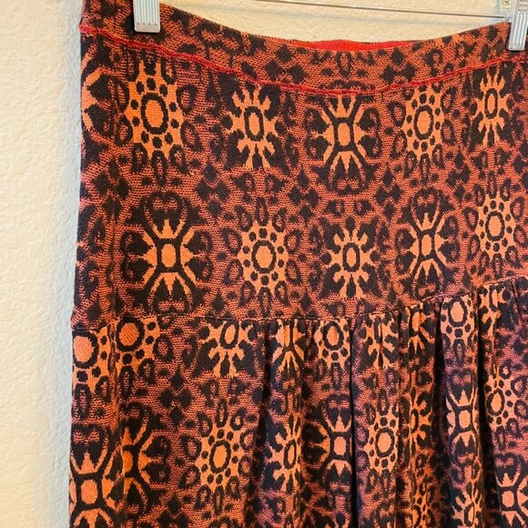 Peruvian Connection Pima Cotton Fall Autumn Medallion Tribal Maxi Skirt | Large - Picture 6 of 7